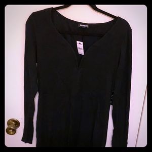 NWT Black Long Sleeve V Wire Dress